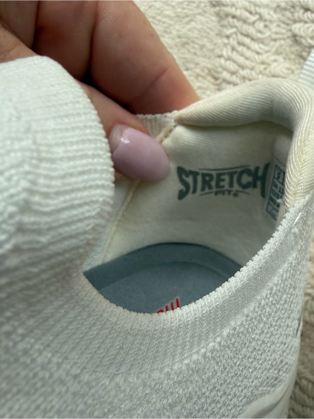 Skechers Bobs Stretch Women’s All-White Knit Shoes - Picture 11 of 11
